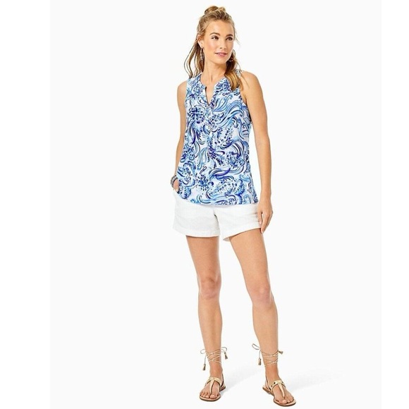 Lilly Pulitzer Essie Tank Top in Don’t Be Jelly print Blue Resort Size XXL - Picture 5 of 16